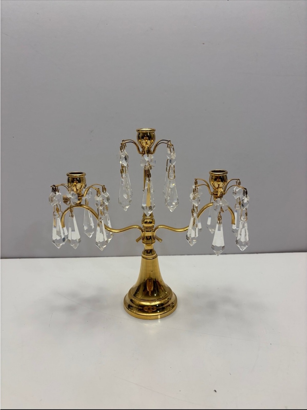 Vintage Crystal Candelabra Candle Holder